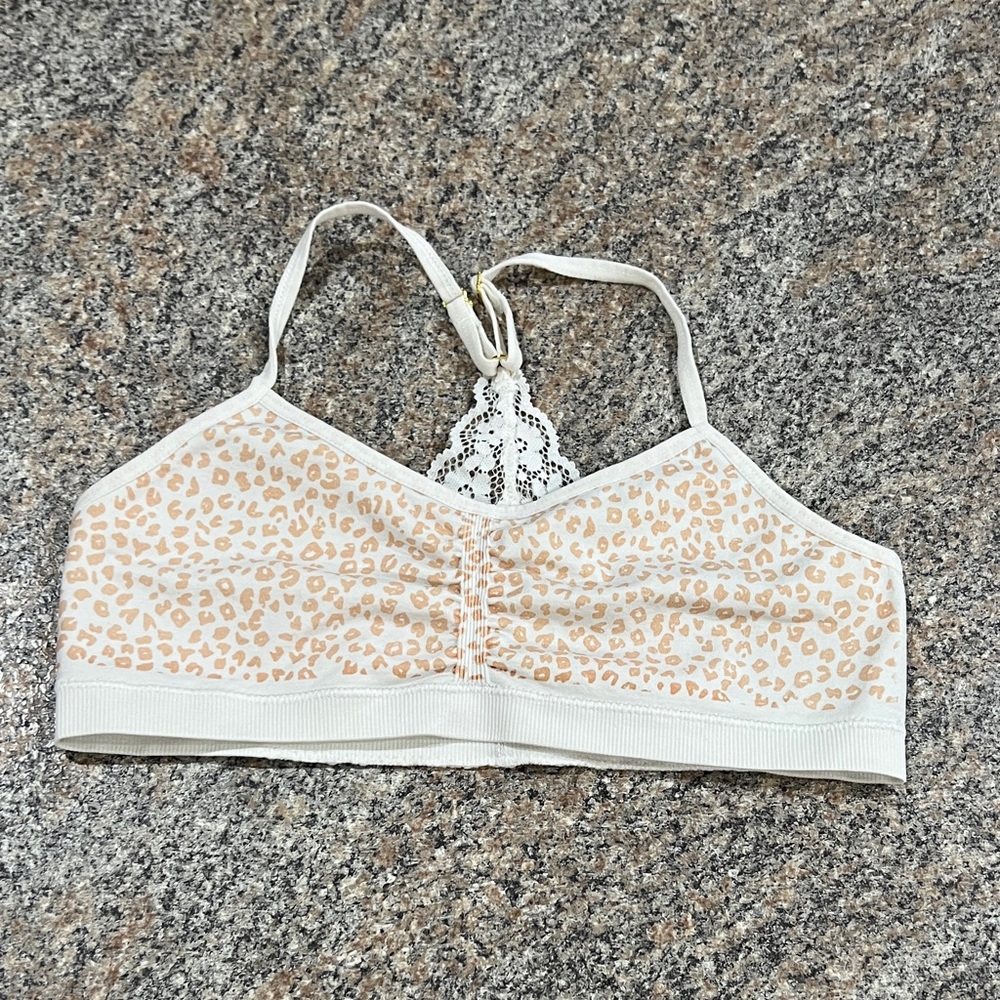 Maidenform Girls training bra, Print Lace Bralette - Cream size XL